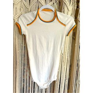 Vintage Bodysuit with Colorful Trim